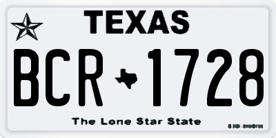 TX license plate BCR1728
