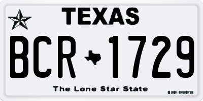 TX license plate BCR1729