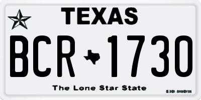 TX license plate BCR1730