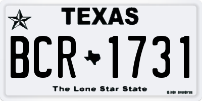 TX license plate BCR1731