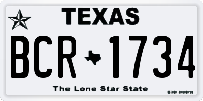 TX license plate BCR1734