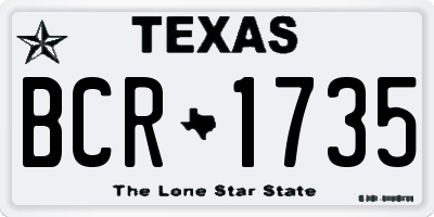 TX license plate BCR1735