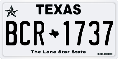 TX license plate BCR1737
