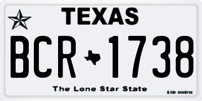 TX license plate BCR1738