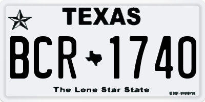 TX license plate BCR1740