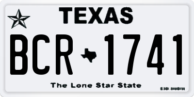 TX license plate BCR1741