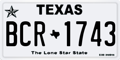 TX license plate BCR1743