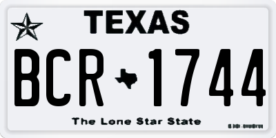 TX license plate BCR1744