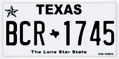 TX license plate BCR1745