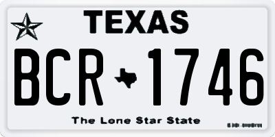 TX license plate BCR1746