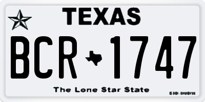 TX license plate BCR1747