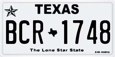 TX license plate BCR1748
