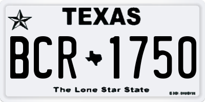 TX license plate BCR1750