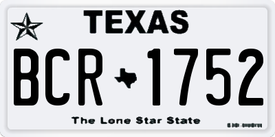 TX license plate BCR1752