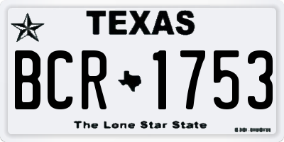 TX license plate BCR1753