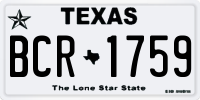 TX license plate BCR1759
