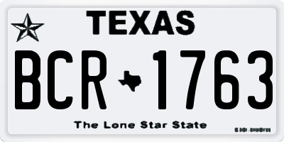 TX license plate BCR1763