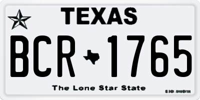 TX license plate BCR1765