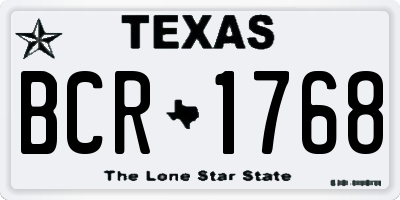 TX license plate BCR1768