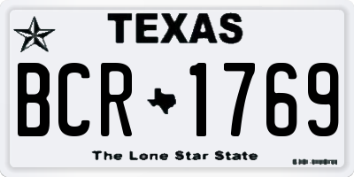 TX license plate BCR1769