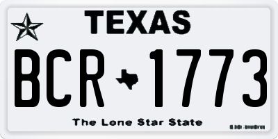 TX license plate BCR1773