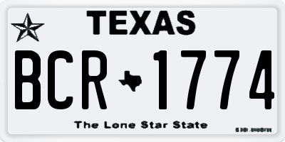 TX license plate BCR1774