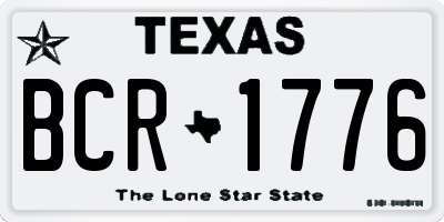 TX license plate BCR1776