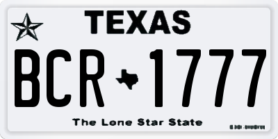 TX license plate BCR1777