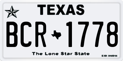 TX license plate BCR1778
