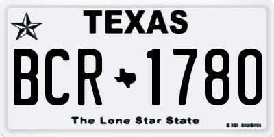 TX license plate BCR1780