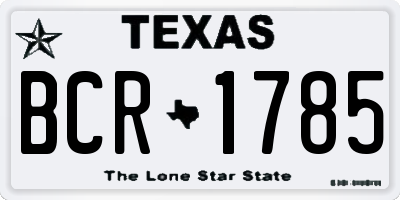 TX license plate BCR1785
