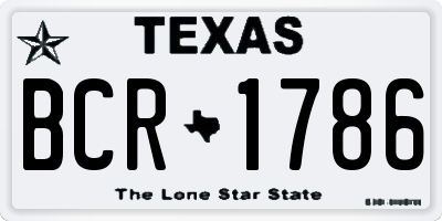 TX license plate BCR1786