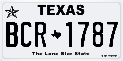 TX license plate BCR1787