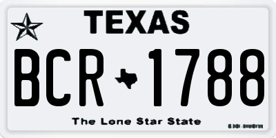 TX license plate BCR1788