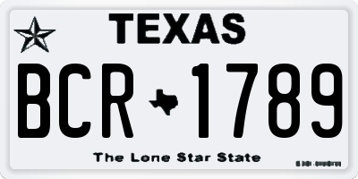 TX license plate BCR1789