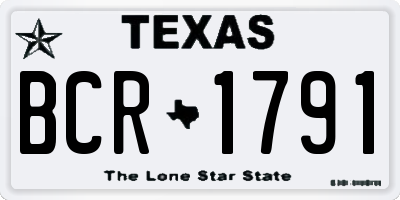 TX license plate BCR1791
