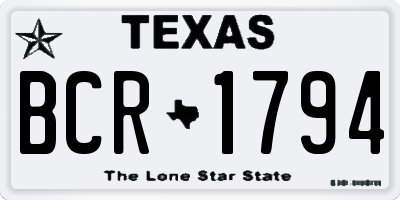 TX license plate BCR1794