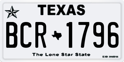TX license plate BCR1796