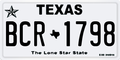 TX license plate BCR1798