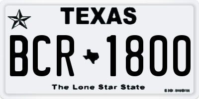 TX license plate BCR1800