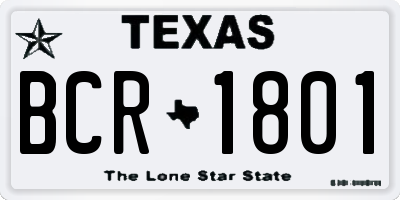 TX license plate BCR1801
