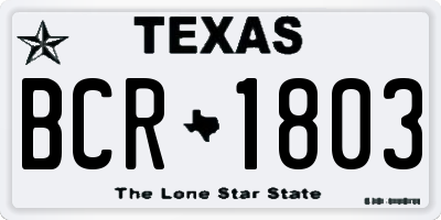 TX license plate BCR1803