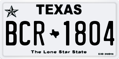 TX license plate BCR1804