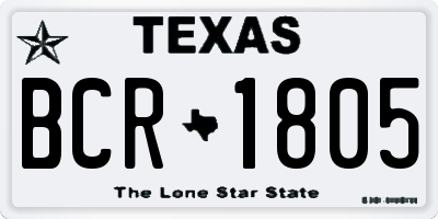 TX license plate BCR1805