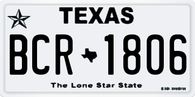 TX license plate BCR1806