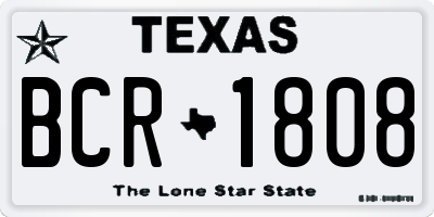 TX license plate BCR1808