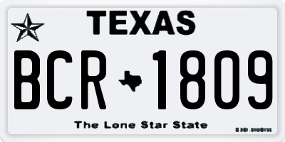 TX license plate BCR1809