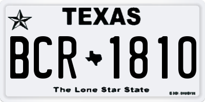 TX license plate BCR1810
