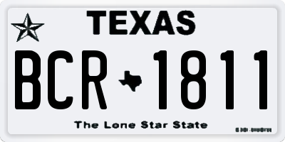 TX license plate BCR1811