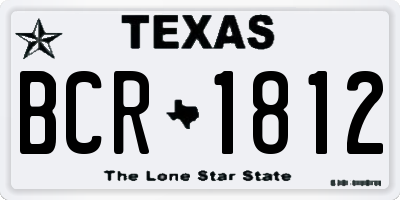 TX license plate BCR1812